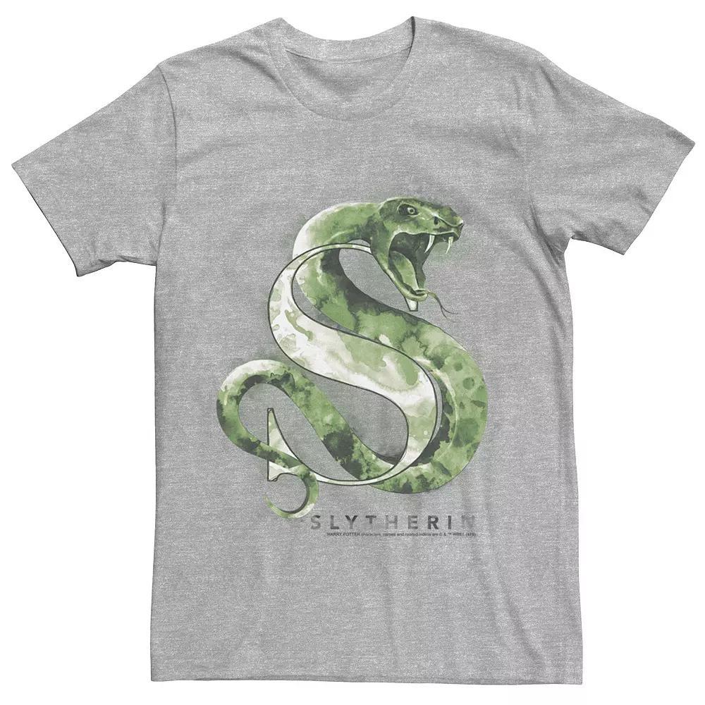 Men's Harry Potter Slytherin House Watercolor Tee, Size: Large, Athletic Grey Product Image