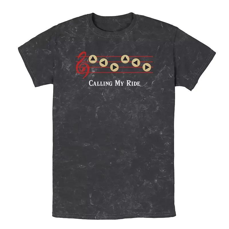 Men's Zelda Ocarina Notes Calling My Ride Crop Tee, Size: XXL, Black Product Image