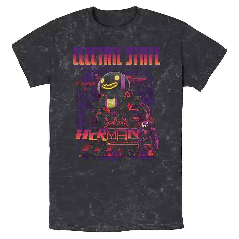 Men's The Electric State Glitch Herman Mineral Wash Graphic Tee, Size: Small, Black Product Image