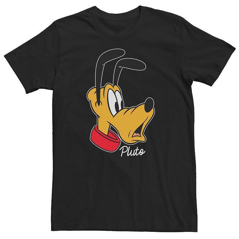 Disney's Pluto Big & Tall Surprised Face Portrait Tee, Men's, Size: 5XL, Black Product Image