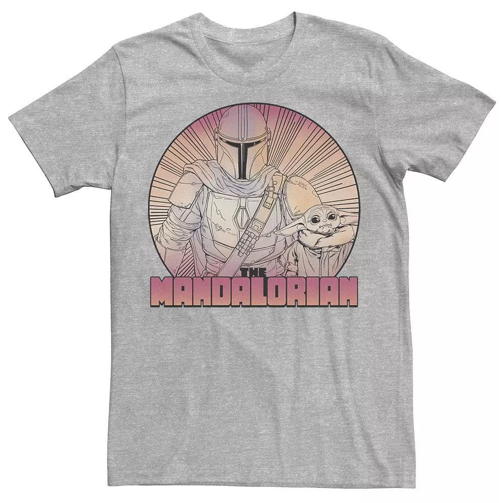 Men's Star Wars The Mandalorian The Child Gradient Line Art Tee, Size: Medium, Athletic Grey Product Image