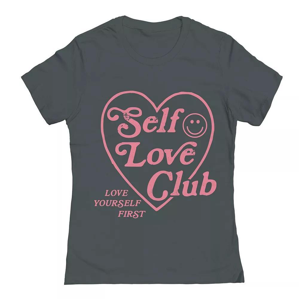 Junior's Self Love Valentine's Day Graphic Tee, Women's, Size: Large, Heavy Grey Product Image