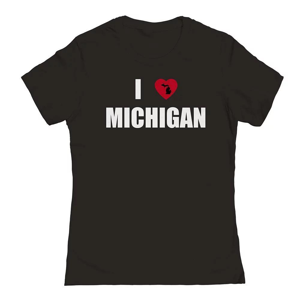 Junior's I Heart Michigan Graphic Tee, Women's, Size: Medium, White Product Image