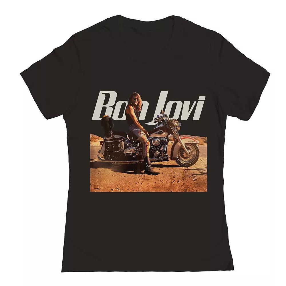 Junior's Bon Jovi Wanted Graphic Tee, Girl's, Size: Small, Black Product Image