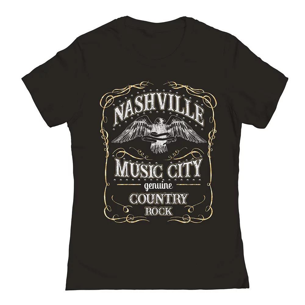 Junior's Nashville Music City Graphic Tee, Women's, Size: Large, Black Product Image