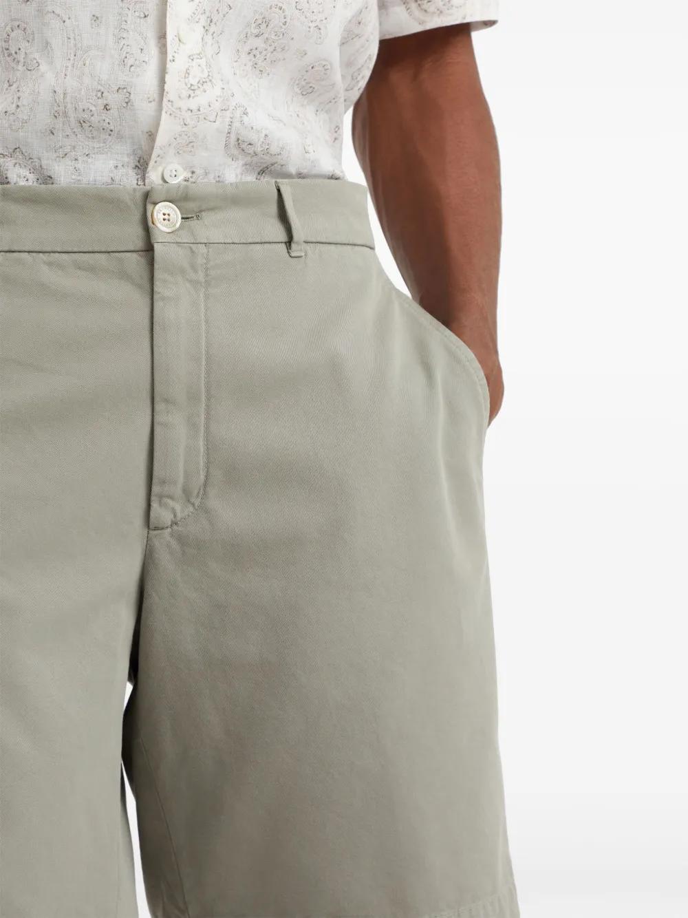 BRUNELLO CUCINELLI Gabardine Bermuda Shorts In Sage Product Image