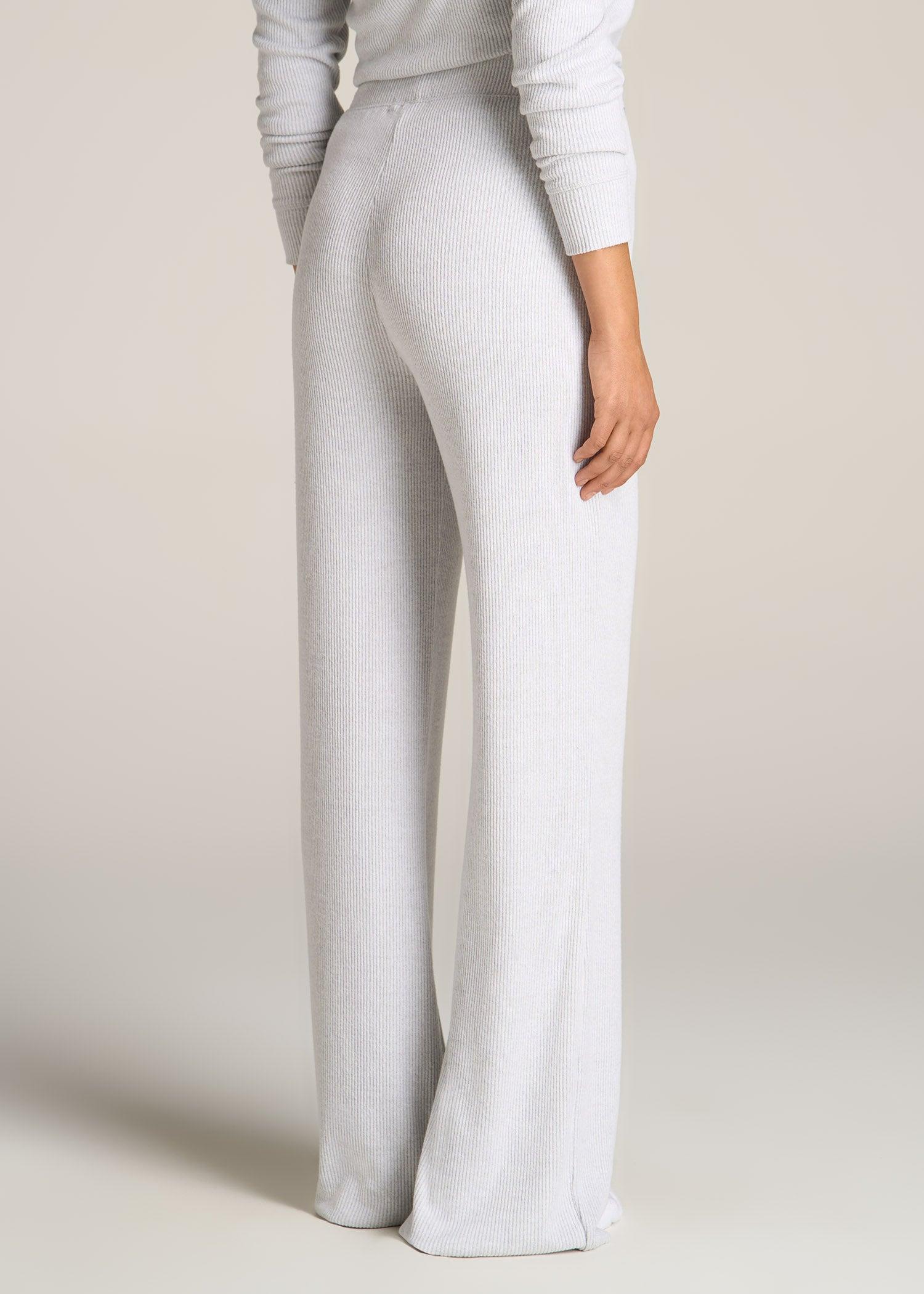 Women's Ribbed Flare Lounge Pants for Tall Women in Fog Grey Mix Product Image