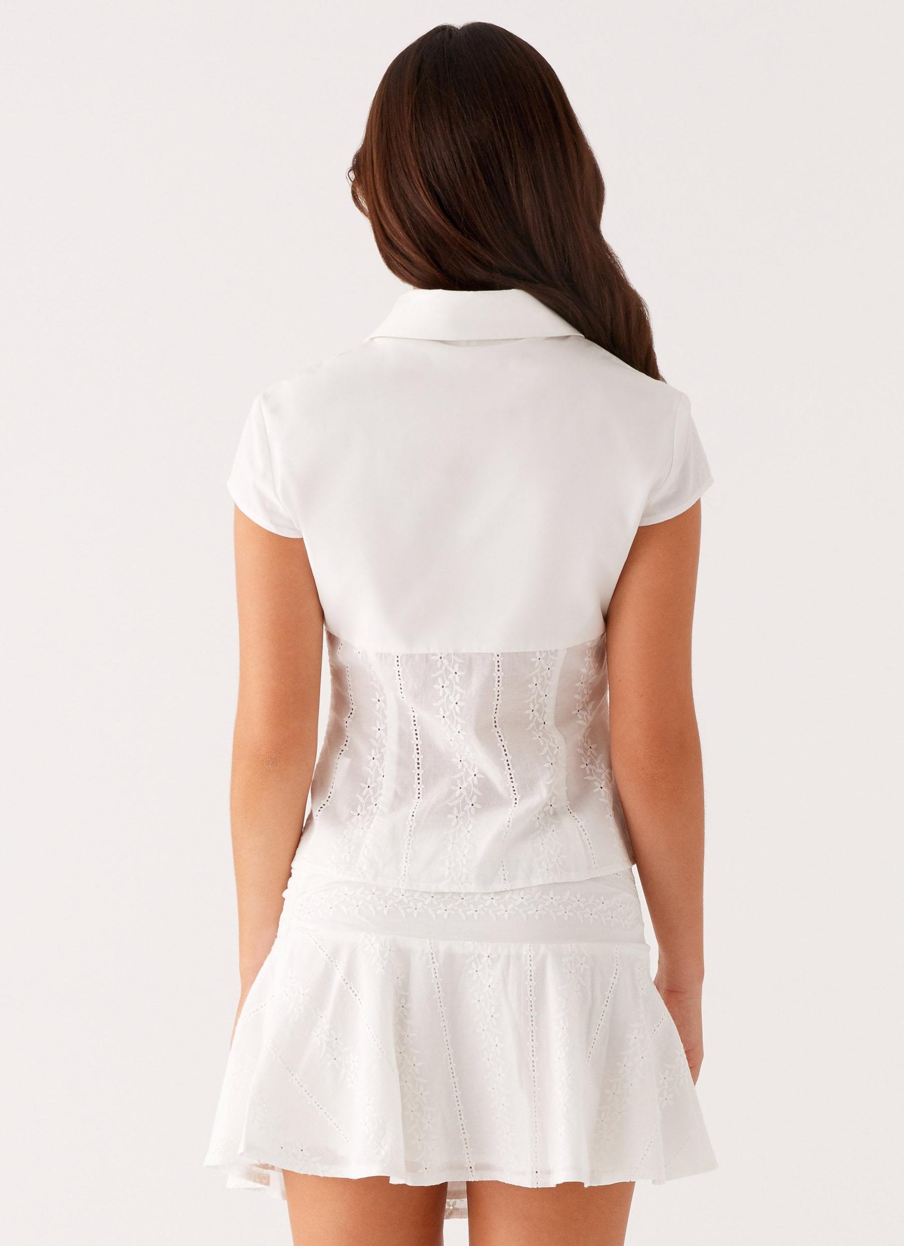 Devoted Mini Skirt - White Product Image