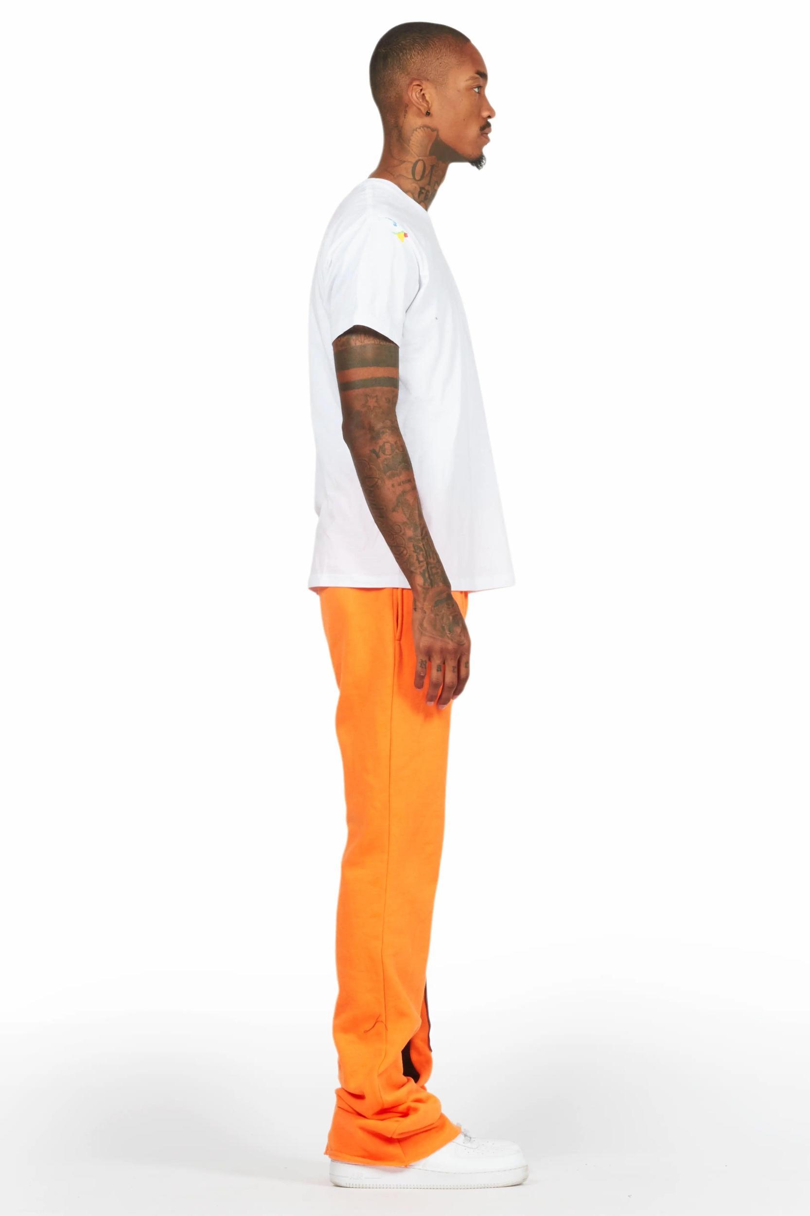 Uko Orange Stacked Baggy Track Pant Male Product Image