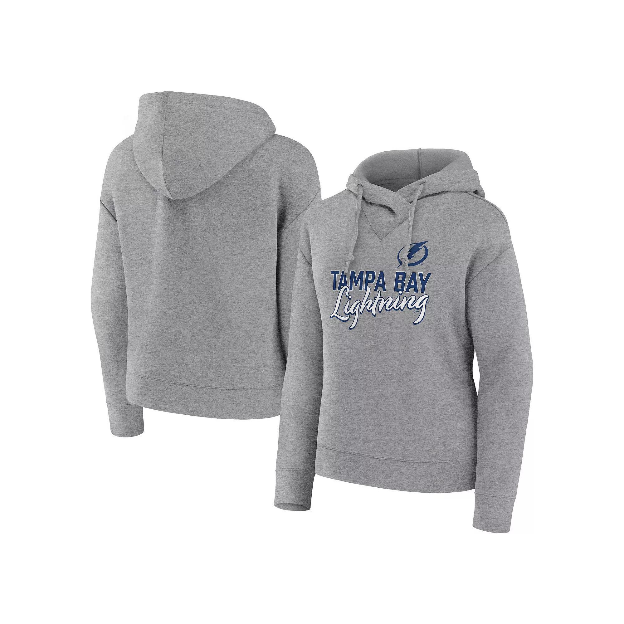 Women's Fanatics Branded Heather Gray St. Louis Blues Script Favorite Pullover Hoodie, Size: Medium, Grey Product Image