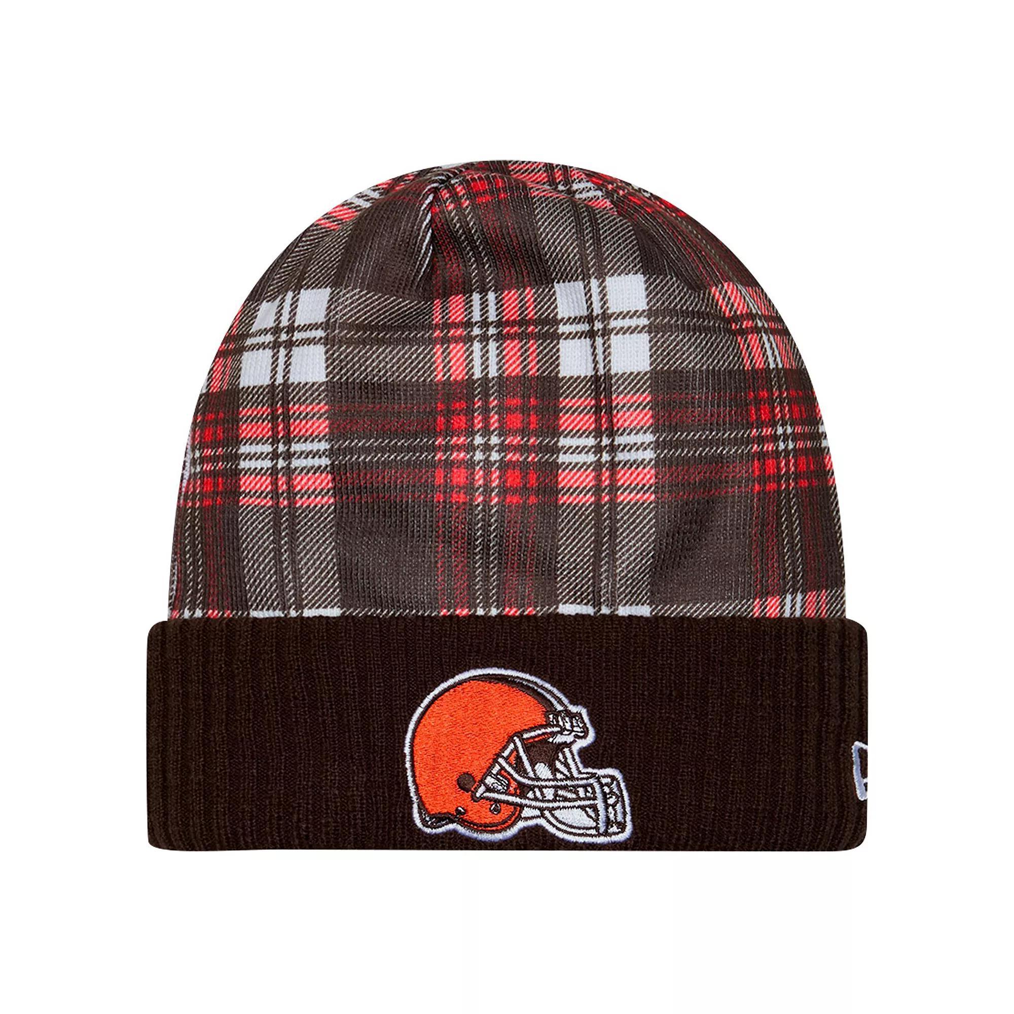 Men's New Era  Brown Cleveland Browns Sideline Statement Cuffed Knit Hat Product Image