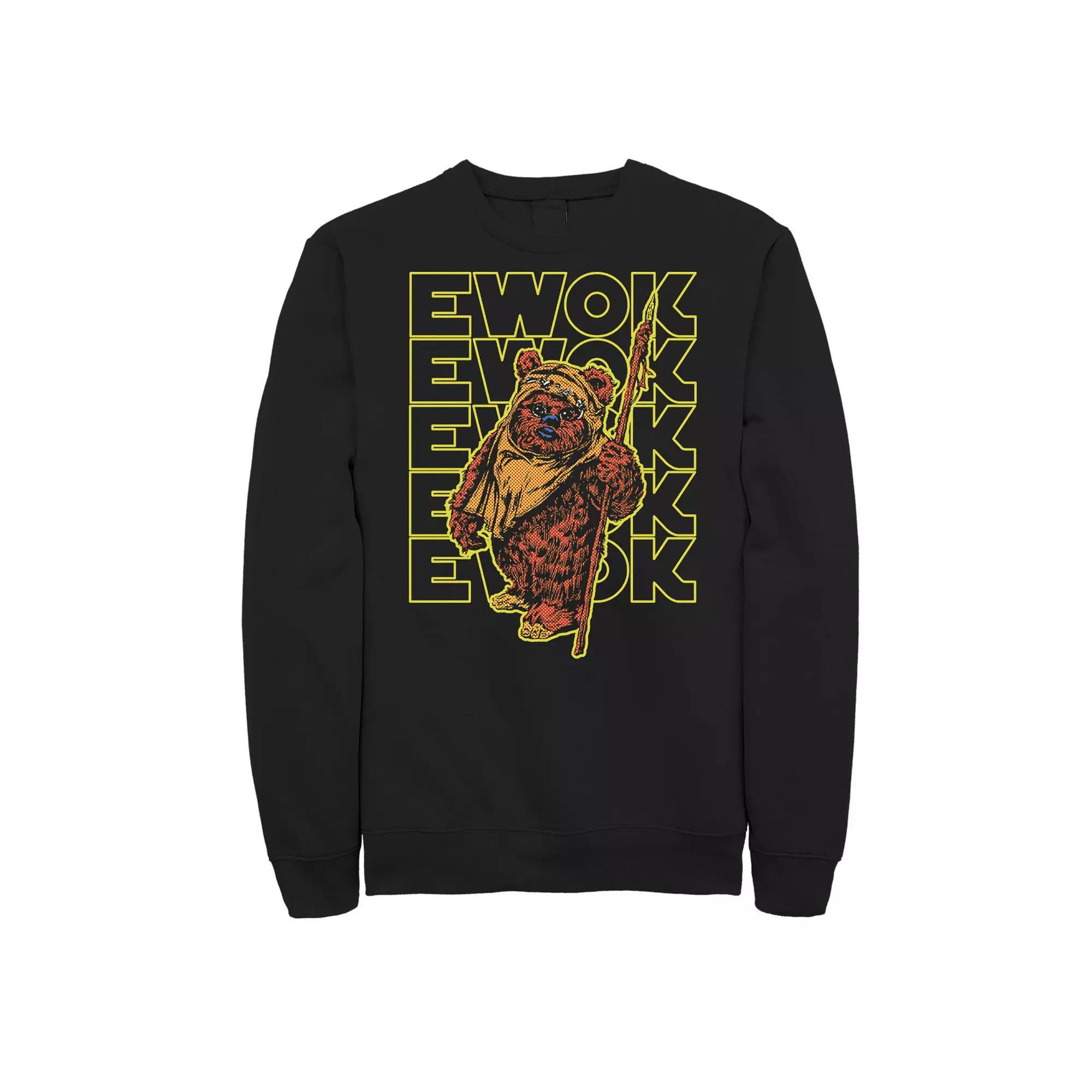 Big & Tall Star Wars Retro Ewok Big Halftones Sweatshirt, Men's, Size: 5XL, Black Product Image