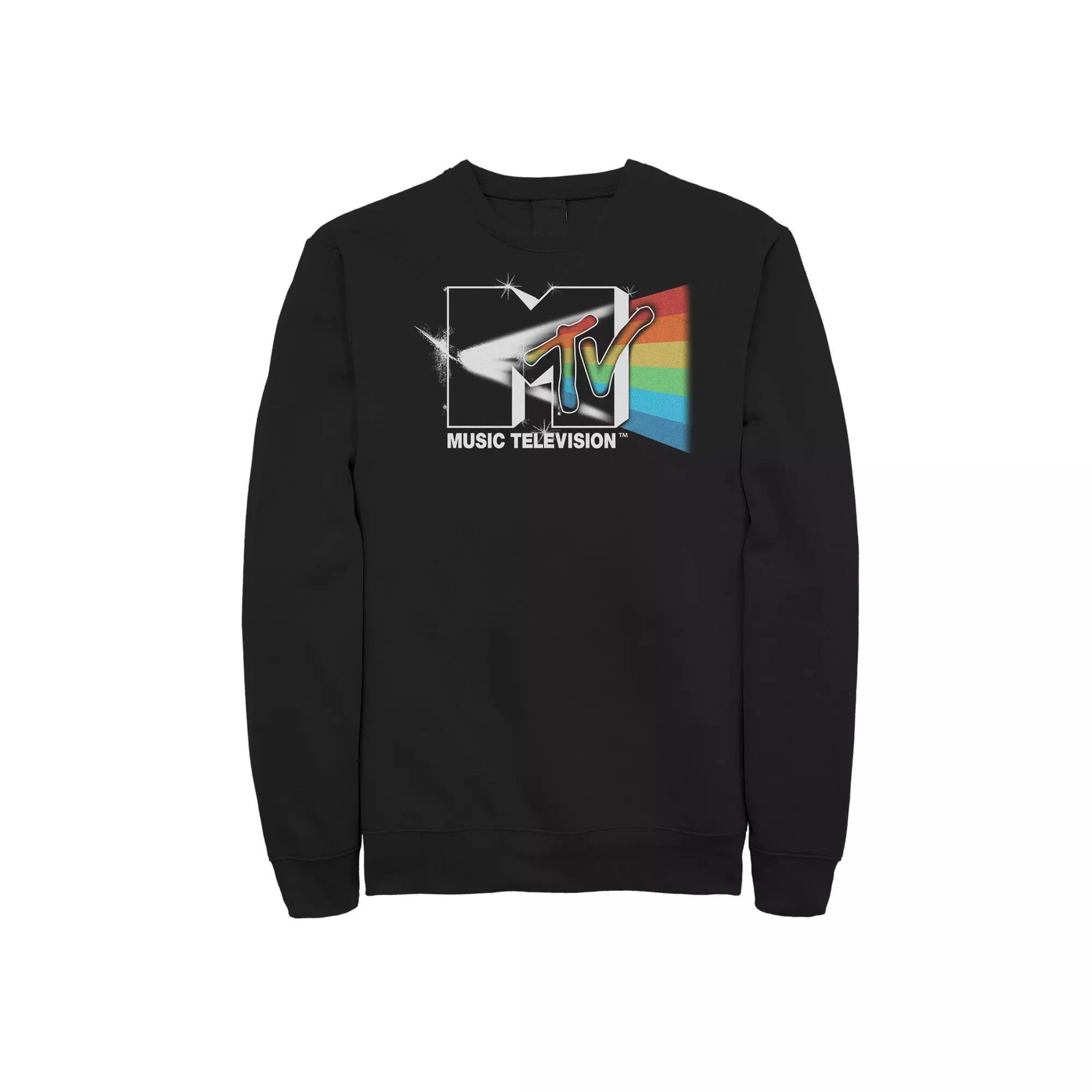 Big & Tall MTV Music Television Pink Floyd Style Logo Sweatshirt, Men's, Size: XL Tall, Black Product Image