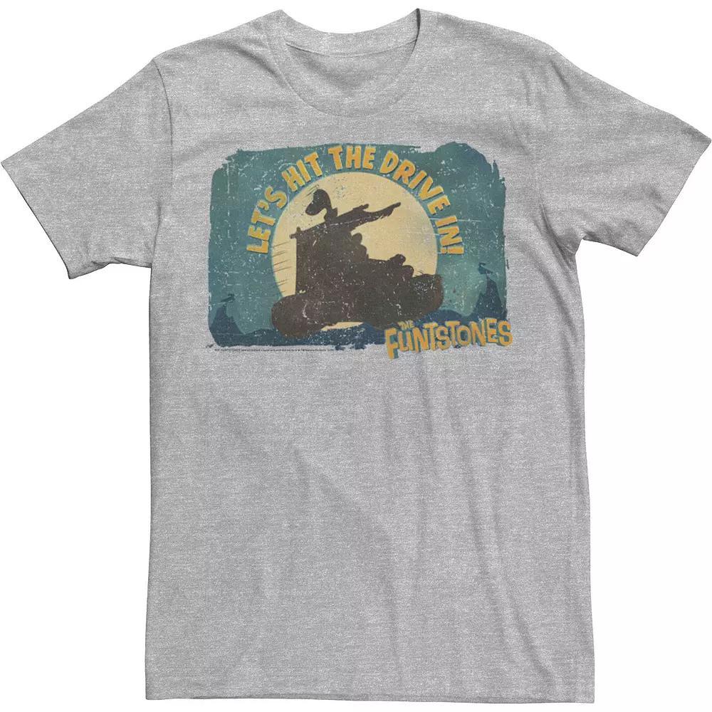Men's The Flintstones Let's Hit The Drive In Tee, Size: Medium, Athletic Grey Product Image
