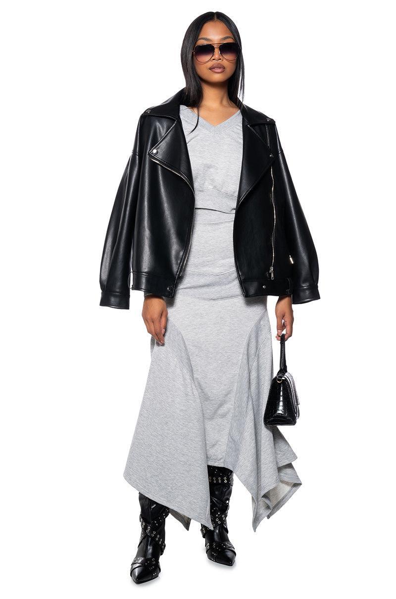 HALLIE V NECK CROPPED SWEATSHIRT Product Image