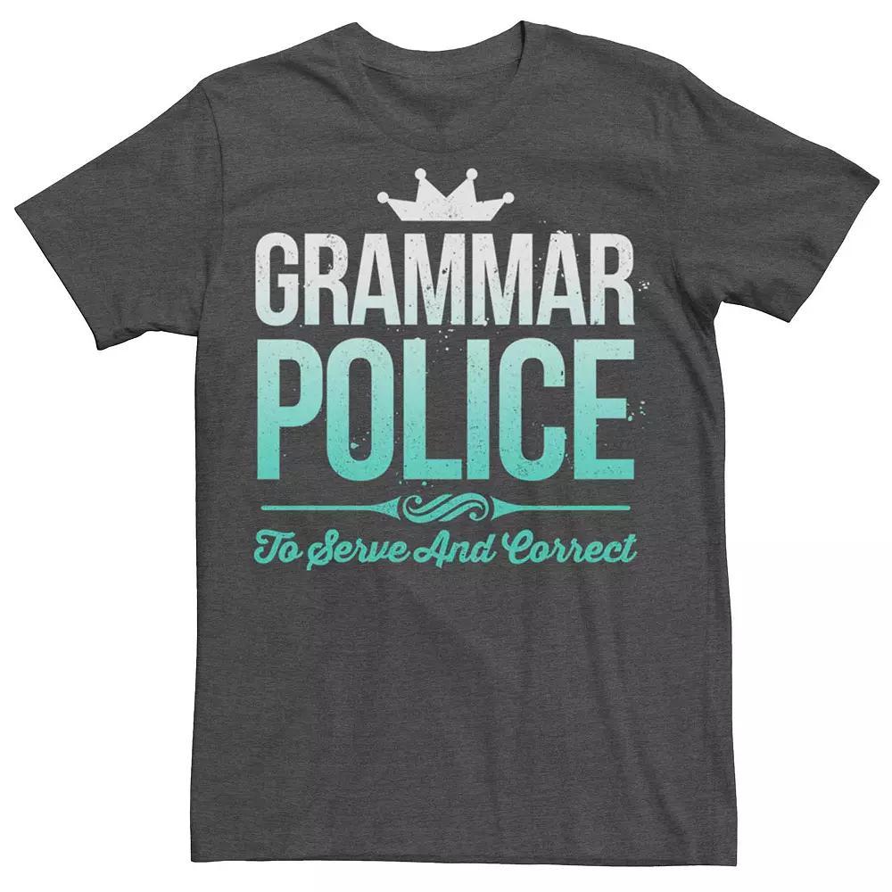 Men's Grammar Police Humor Graphic Tee, Size: XXL, Grey Heather Product Image