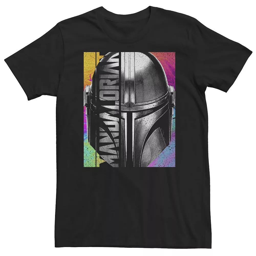 Big & Tall Star Wars: The Mandalorian Mando Helmet and Title Logo Tee, Men's, Size: 4XL, Black Product Image