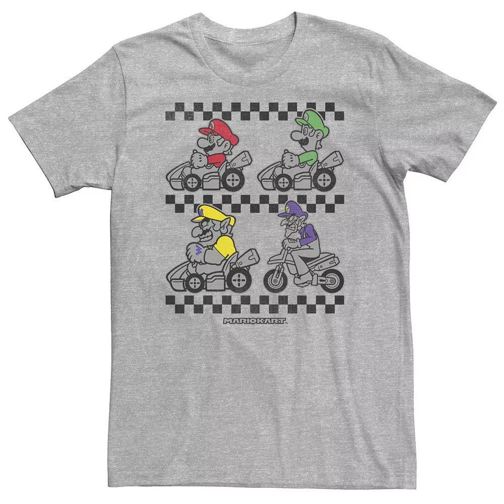 Big & Tall Super Mario Bros. Color Pop Portrait Grid Tee, Men's, Size: XXL Tall, Athletic Grey Product Image