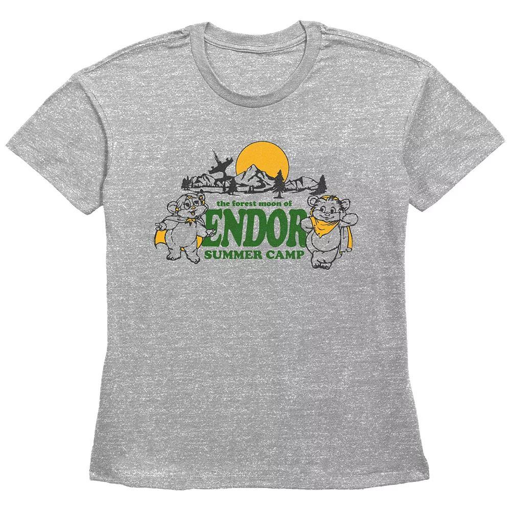 Women's Star Wars Endor Summer Camp Basic Fit Graphic Tee, Girl's, Size: XXL, Grey Gray Product Image