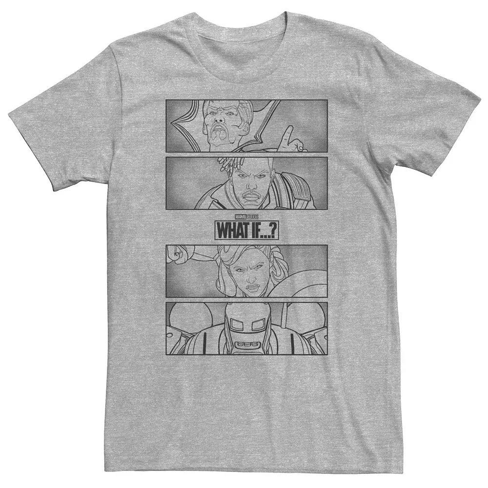 Big & Tall Marvel What If Simple Group Panels Tee, Men's, Size: Large Tall, Athletic Grey Product Image