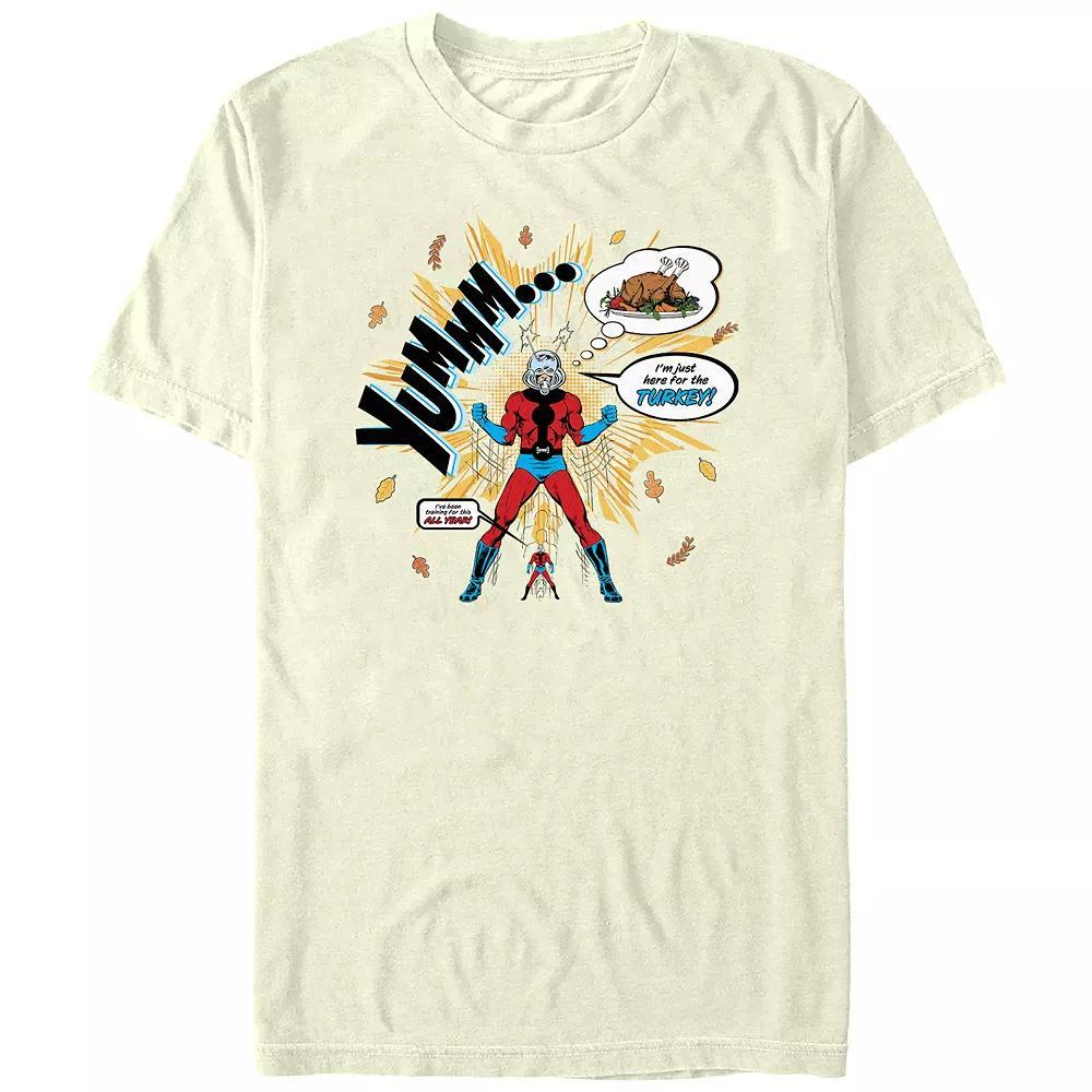Men's Marvel Ant-Man I'm Just Here For The Turkey Graphic Tee, Size: Large, Natural Product Image
