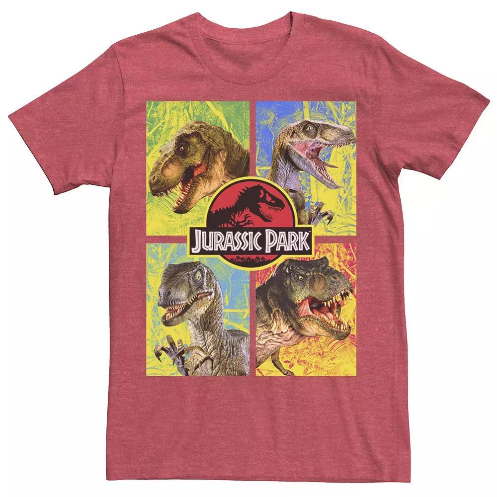 Men's Jurassic Park Four Dinosaur Faces Tee, Size: 3XL, Black Product Image