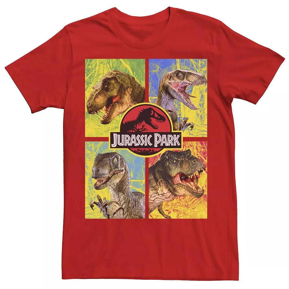 Men's Jurassic Park Four Dinosaur Faces Tee, Size: 3XL, Black Product Image