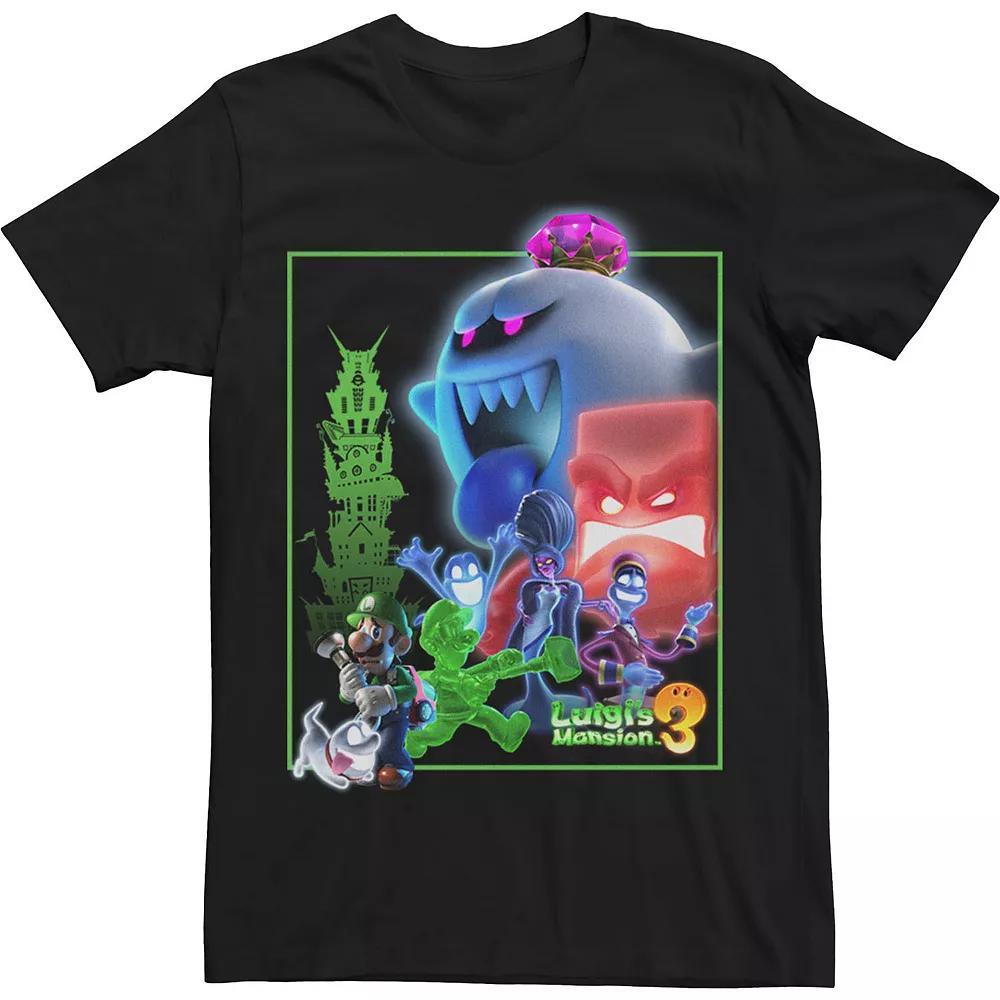 Big & Tall Nintendo Luigi's Mansion 3 Ghost Group Poster Tee, Men's, Size: 3XL Tall, Black Product Image