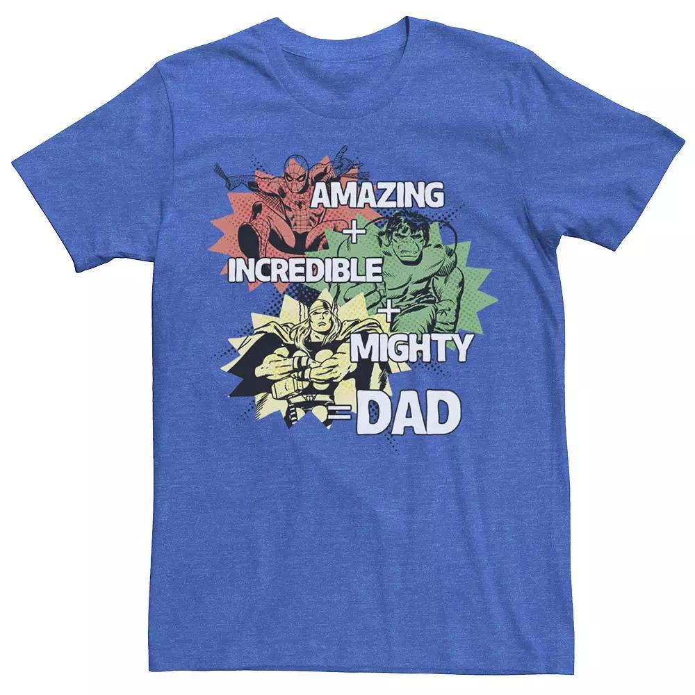 Mens Marvel Avengers Fathers Day Dad Qualities Tee Royal Grey Product Image