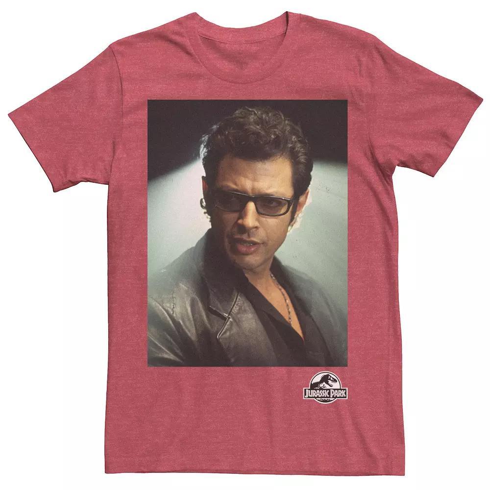 Mens Jurassic Park Ian Malcolm Head Shot Photo Graphic Tee Red Product Image