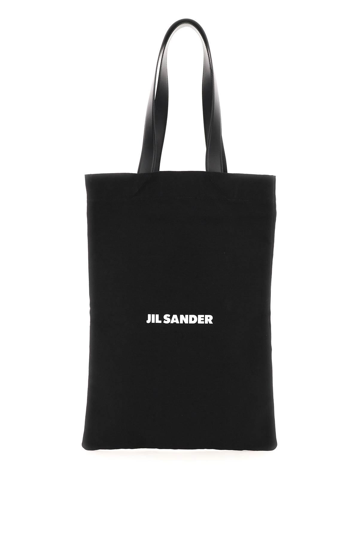 JIL SANDER Man Black Canvas Medium Book Shopping Bag Product Image