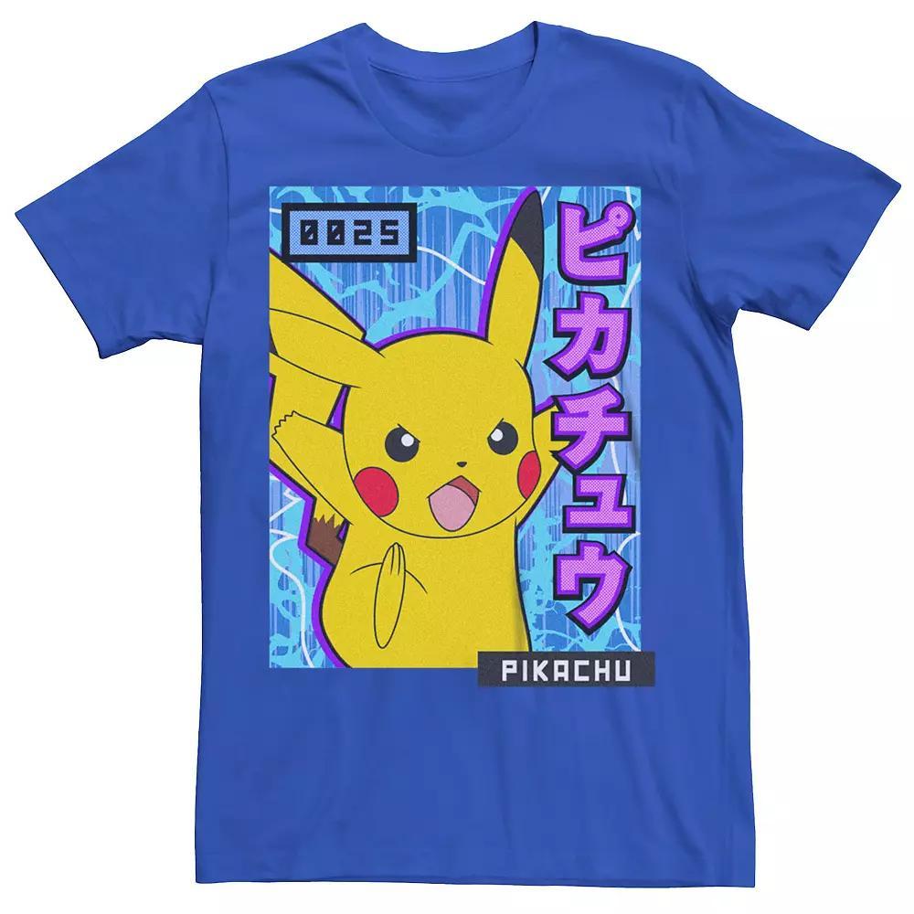 Men's Pokemon Pikachu Anime Electric Box Tee, Size: Large, Royal Product Image