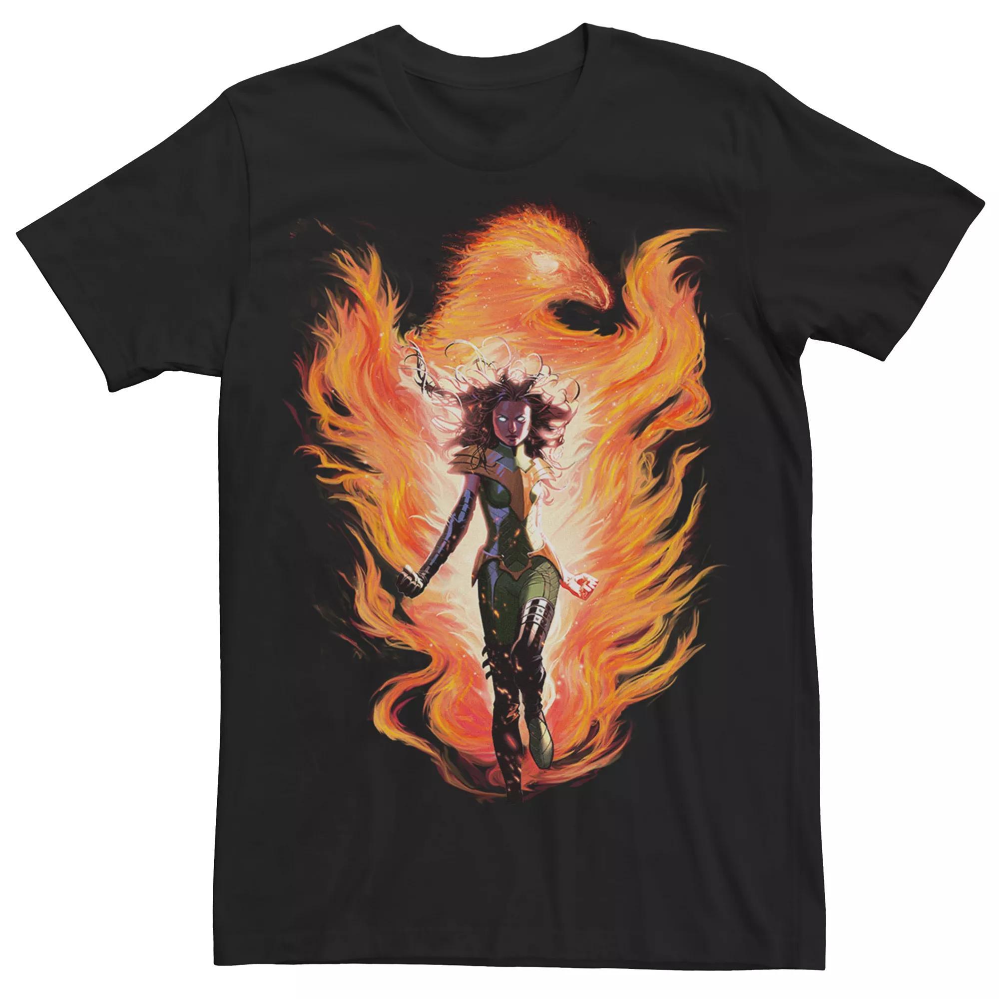 Men's Marvel Universe The Phoenix Fire Glow Tee, Size: Large, Black Product Image