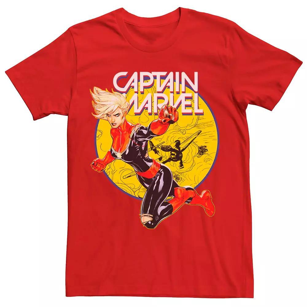 Men's Captain Marvel Vintage Portrait Tee, Size: Large, Red Product Image