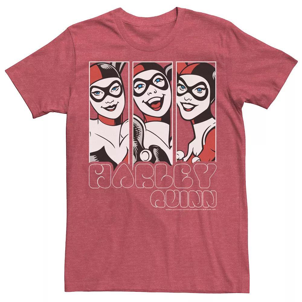 Men's Batman Harley Quinn Vintage Portrait Panel Tee, Size: Medium, Red Hthr Product Image