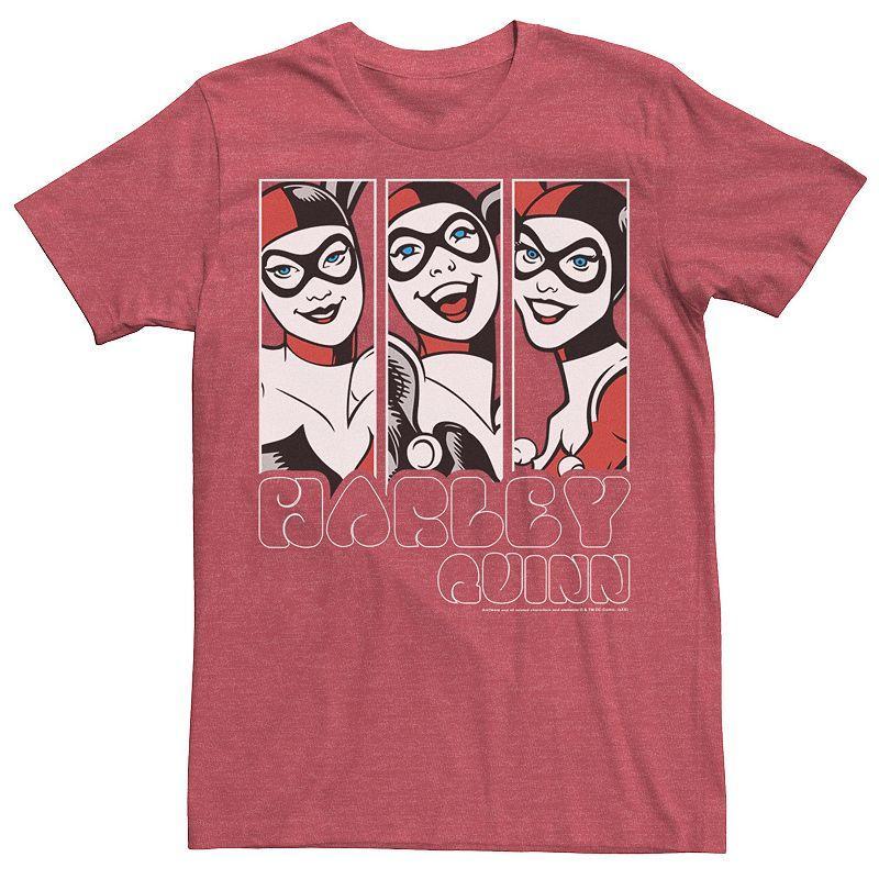 Men's Batman Harley Quinn Vintage Portrait Panel Tee, Size: Medium, Red Hthr Product Image