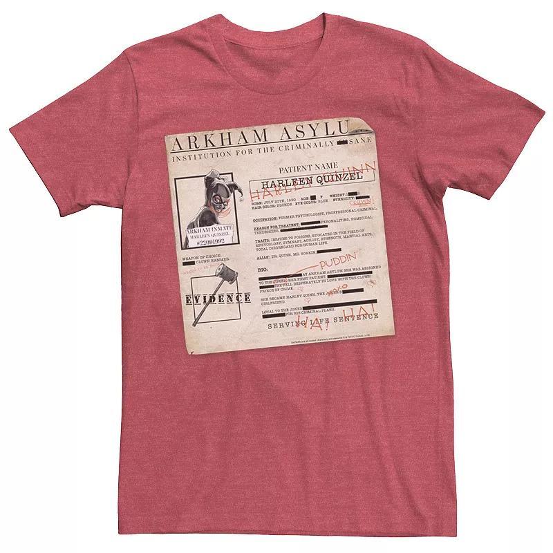 Men's Batman Harley Quinn Akham Asylum Records Tee, Size: XXL, Grey Product Image