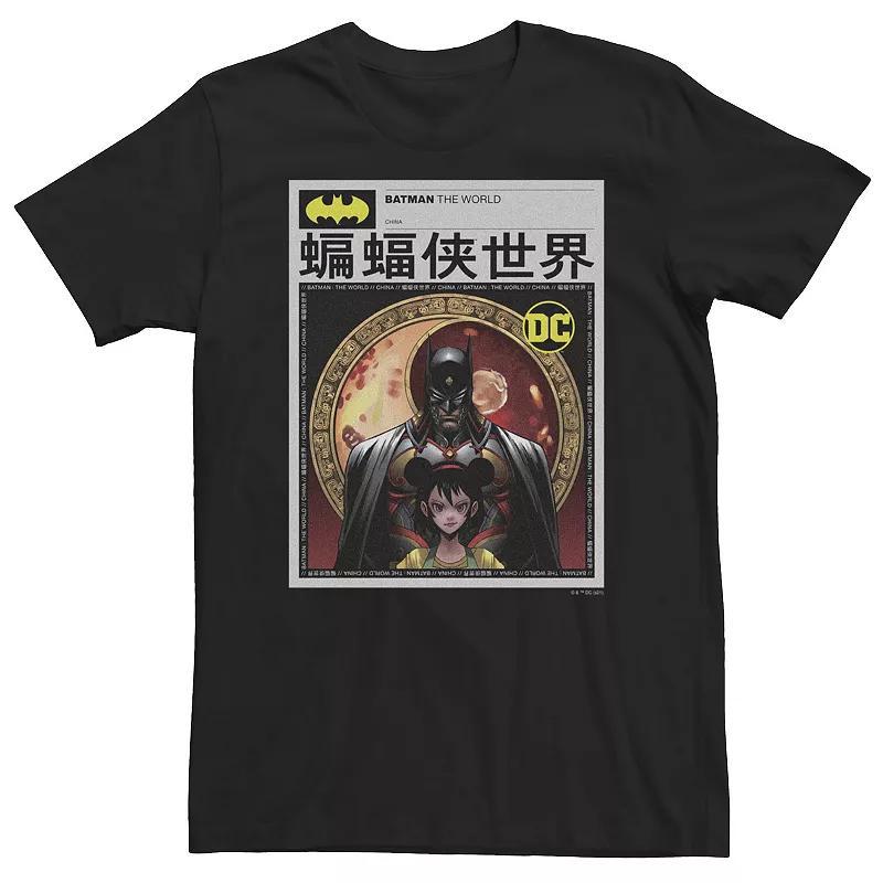 Big & Tall DC Comics Batman: The World News Poster Tee, Men's, Size: XXL Tall, Black Product Image