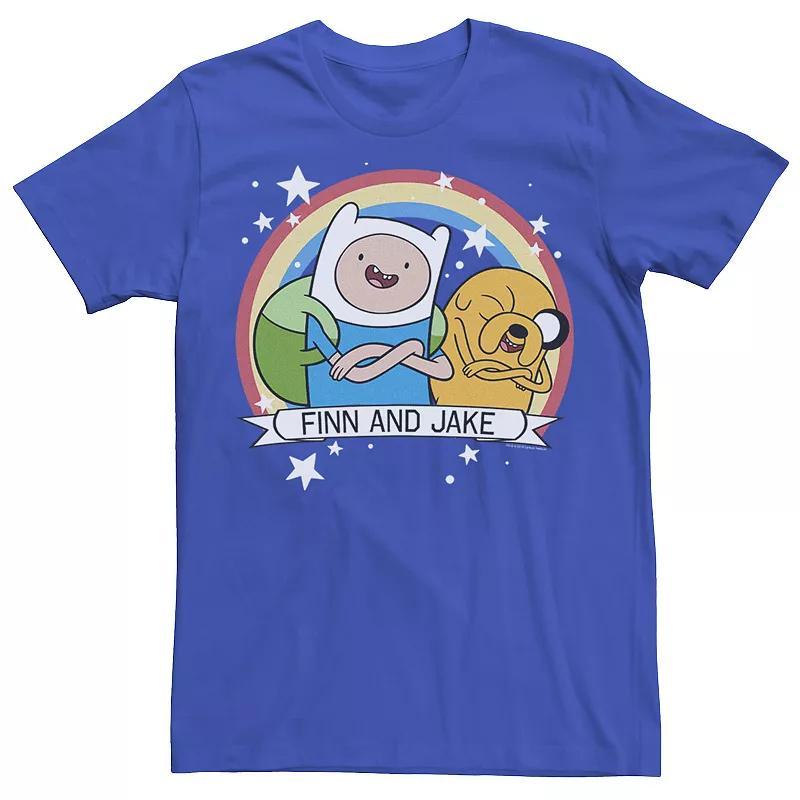 Men's CN Adventure Time Finn & Jake Rainbow Banner Tee, Size: XL, Black Product Image