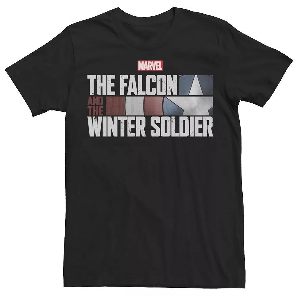 Big & Tall Marvel The Falcon And The Winter Soldier Shield Logo Tee, Men's, Size: 3XL, Black Product Image