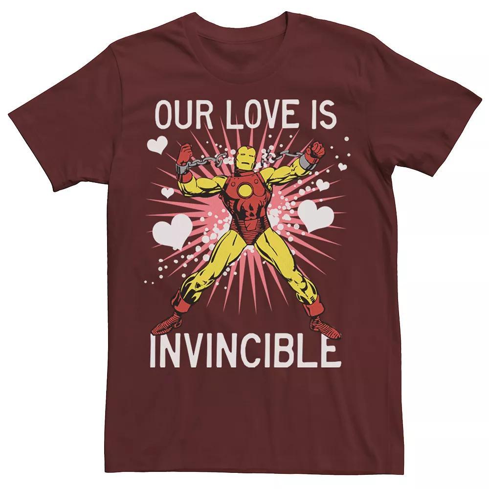 Mens Marvel Iron Man Our Love Is Invincible Tee Red Product Image