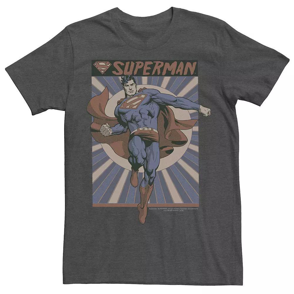 Men's DC Comics Superman Posed Pop Art Poster Graphic Tee, Size: Small, Athletic Grey Product Image