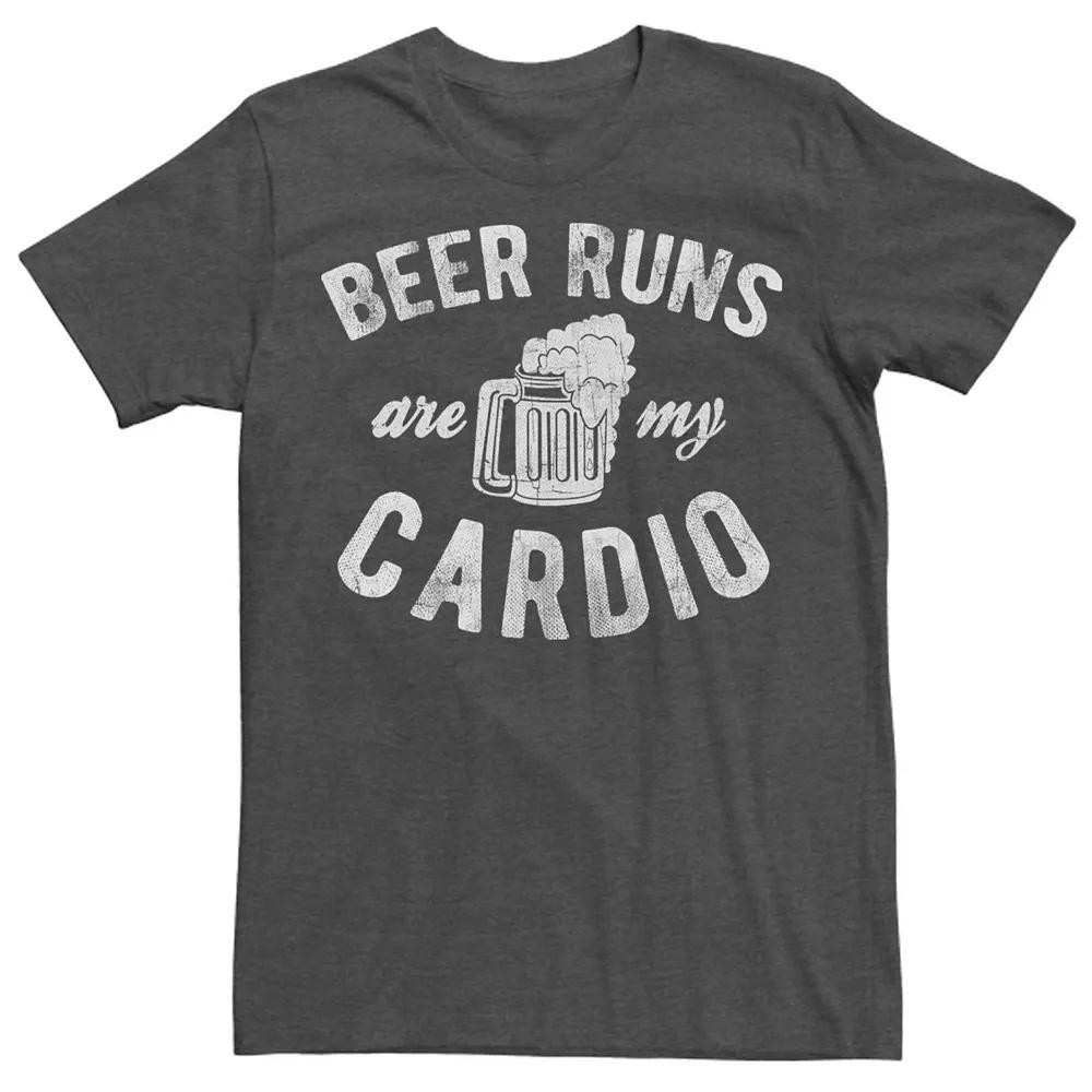 Big & Tall "Beer Runs Are My Cardio" Mug Tee, Men's, Size: 5XB, Grey Heather Product Image