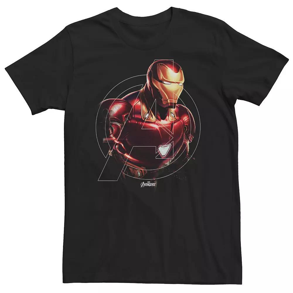 Big & Tall Marvel Avengers Endgame Iron Man Portrait Tee, Men's, Size: XL Tall, Black Product Image