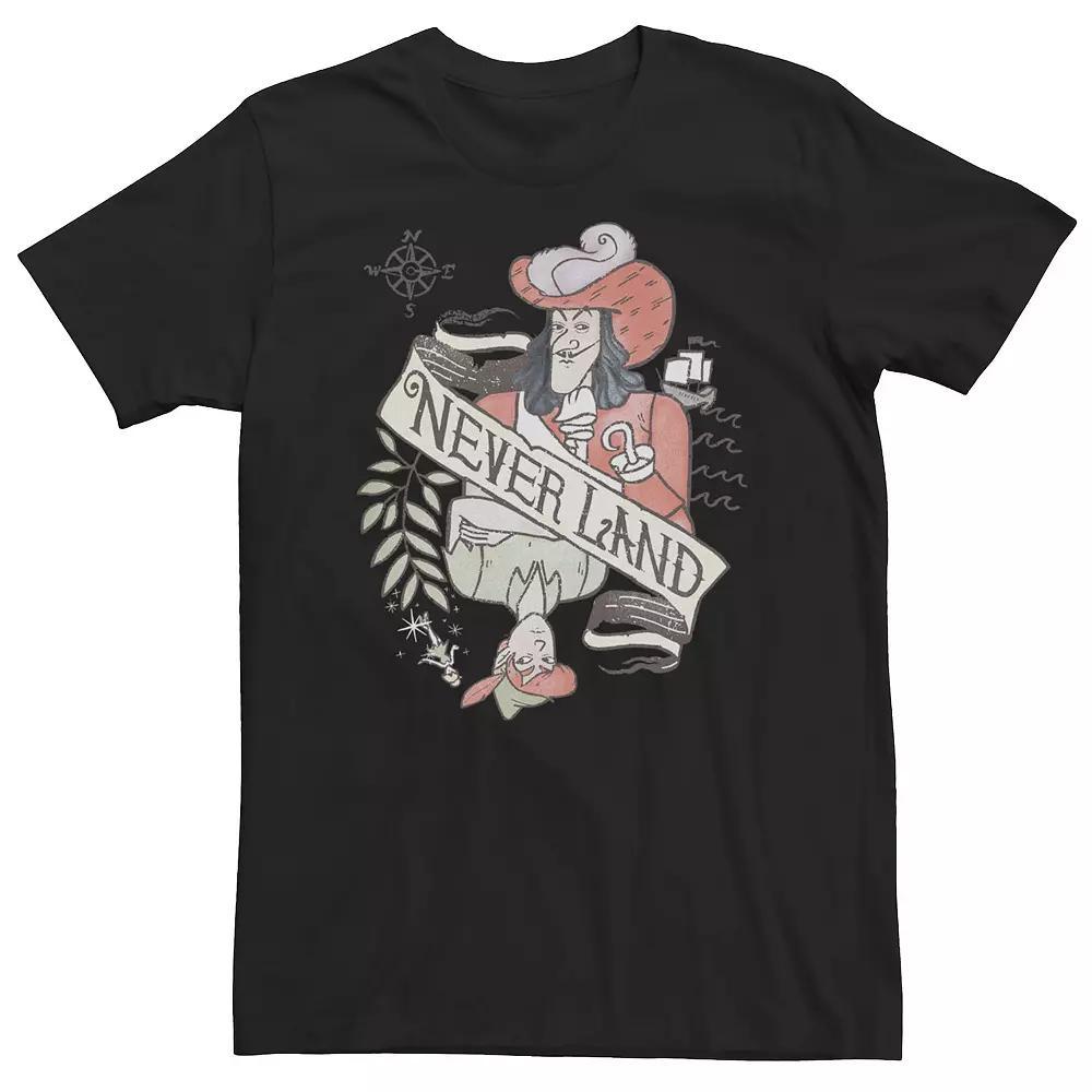 Big & Tall Disney Peter Pan Captain Hook Playing Card Tee, Men's, Size: 4XL Tall, Black Product Image