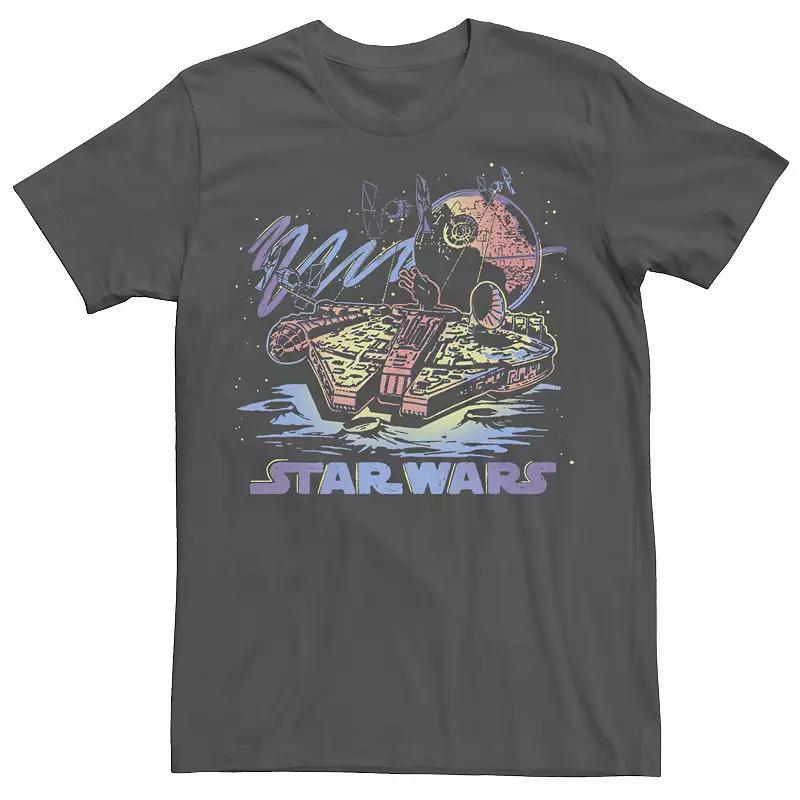 Mens Star Wars Millennium Falcon 90s Style Tee Grey Product Image