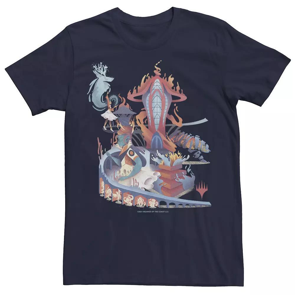 Men's Magic The Gathering Prismari School Grounds Collage Tee, Size: Large, Blue Product Image