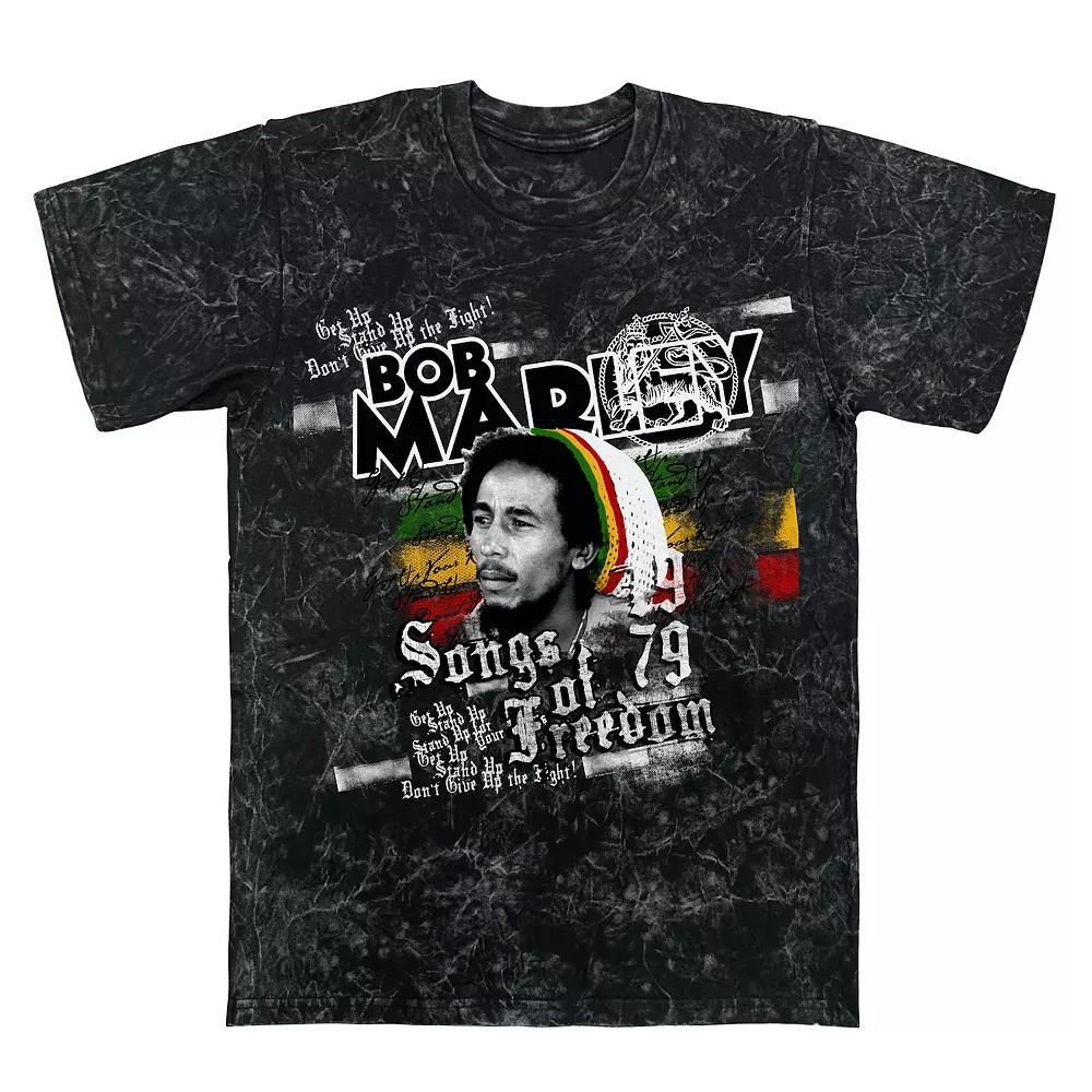 Men's Bob Marley Freedom Graphic Tee, Size: Small, Black Mineral Wash Product Image