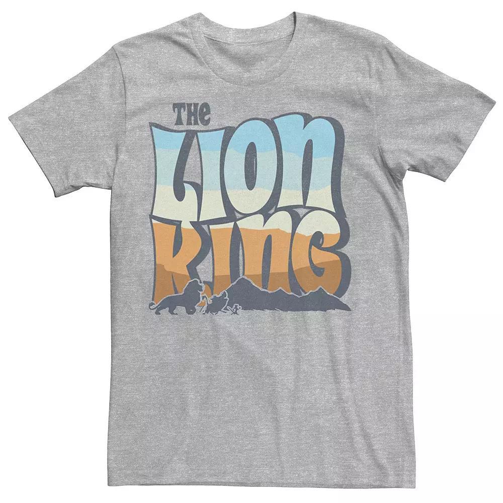 Disneys The Lion King Mens Color Grade Retro Logo Tee Athletic Grey Product Image