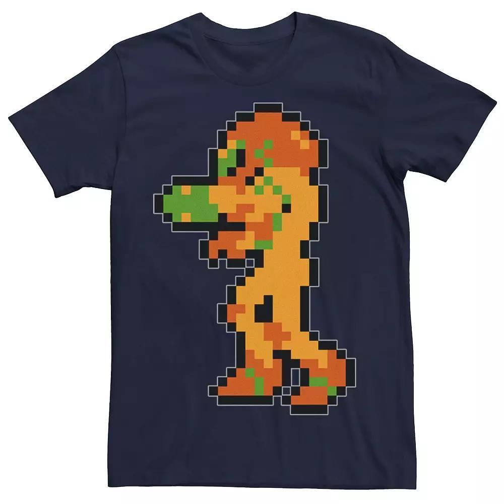 Men's Nintendo Samus Suit Colorful Pixelated Tee, Size: 3XL, Grey Product Image